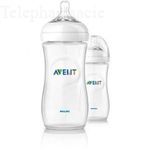 Biberon natural pp tetine silicone debit moyen 3 mois et plus 330 ml