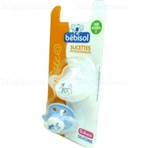 B&Eacute;BISOL Sucettes physiologiques silicone 0 &agrave; 6mois