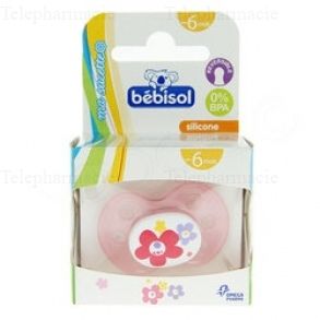 Sucette physiologique - 6 mois - Fleur rose