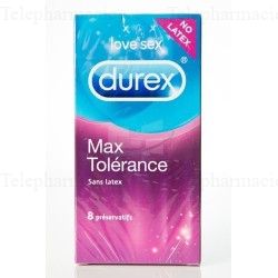 DUREX Max Tol&eacute;rance bo&icirc;te 8 pr&eacute;servatifs