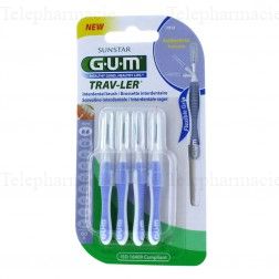 GUM n&deg;1312 Brossettes trav-ler micro fine cylindrique 0.6mm x 4