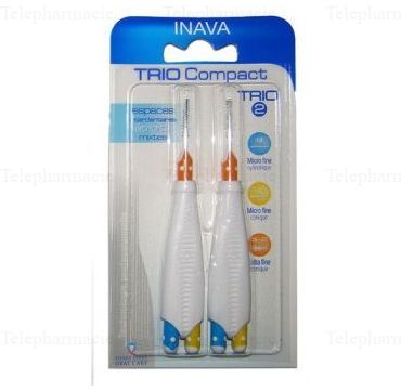 Brossette trio compact 2 mixte &eacute;troite un pack 2 avec 3 recharges par brossette