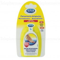 SCHOLL Pansements ampoules double protection 2 tailles 2 petits + 3 grands