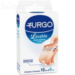 URGO pansement lavable 10cm x 6cm - 10 bandes &agrave; d&eacute;couper